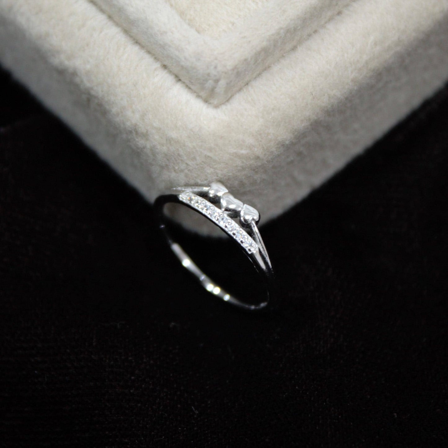 Mini Heart 925 Silver Ring, Cubic Zirconia Sterling Silver Ring, Daily Wear Silver Jewelry, 1 gram Lightweight Tiny Heart Ring for Daughter