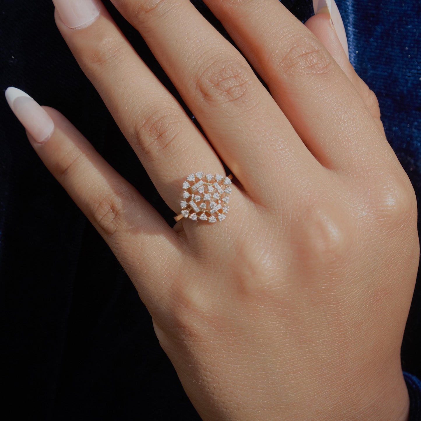 Natural Diamond Gold Ring, IGI Certified Diamond Jewelry, 18K Solid Gold Ring, Statement Gold Ring For Wife, H - I Color Diamond Gold Ring