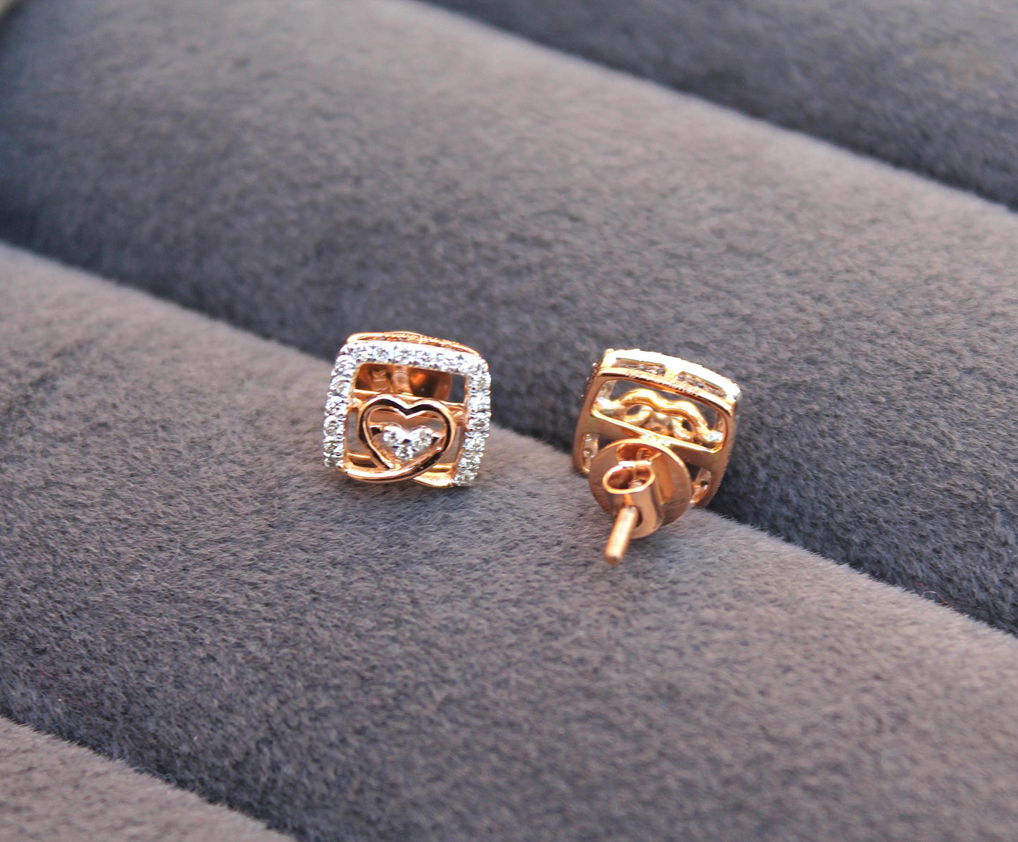 Certified Real Diamond Necklace Earrings Set, Gold Jewelry For Engagement, 18K Gold Necklace with Earrings, Perfect Anniversary Gift For Her