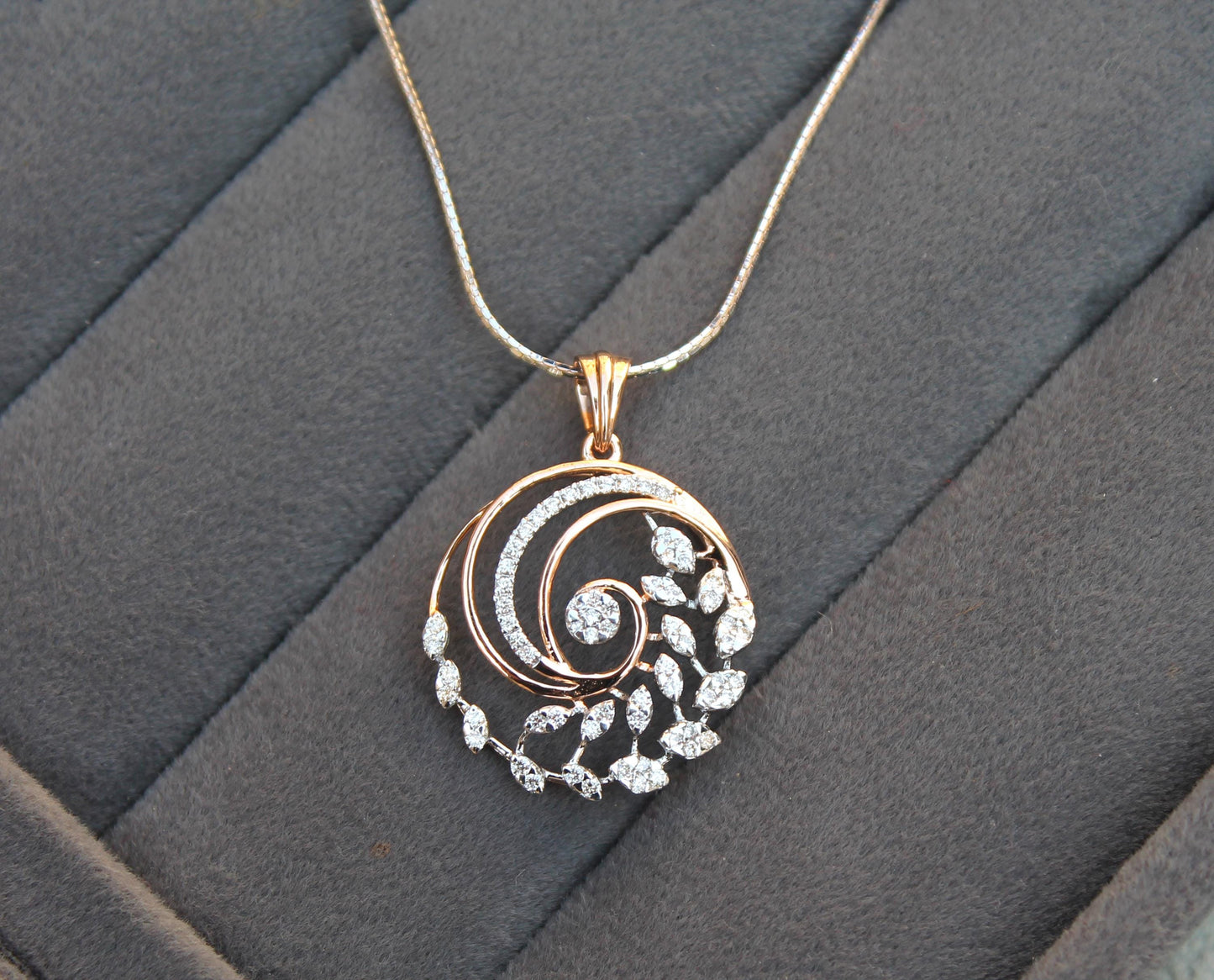 Rose Gold Necklace Earrings Set, Bridal Wedding Jewelry Set, 18k Solid Gold Necklace with Earrings, IGI Certified Natural Diamond Jewelry