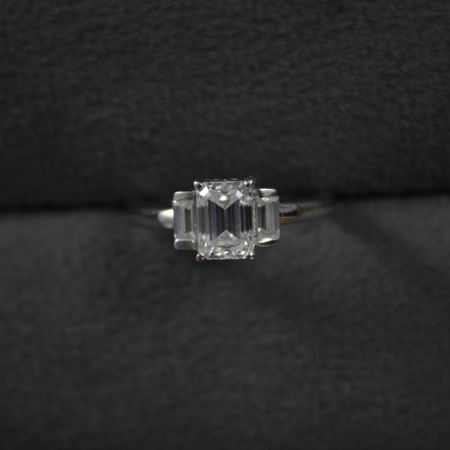 Emerald Cut Moissanite White Stone Ring, 925 Sterling Silver Statement Ring for Bride, Wedding/Engagement Silver Ring, Valentines Day Gift