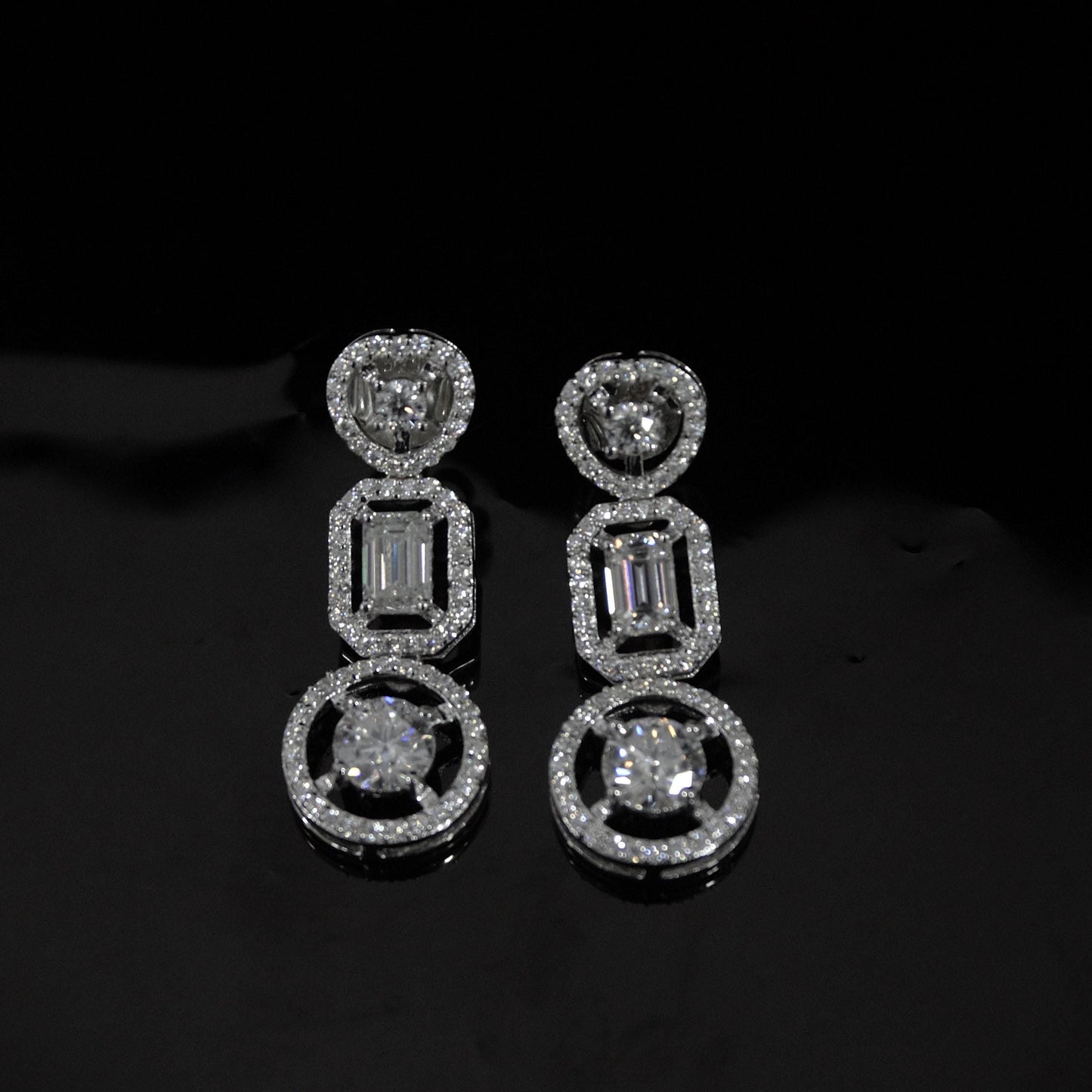 Moissanite Earrings For Women, 925 Sterling Silver Sparkling Stud Dangle Earrings, Statement Earrings, Retro Jewelry, Valentines Day Gift