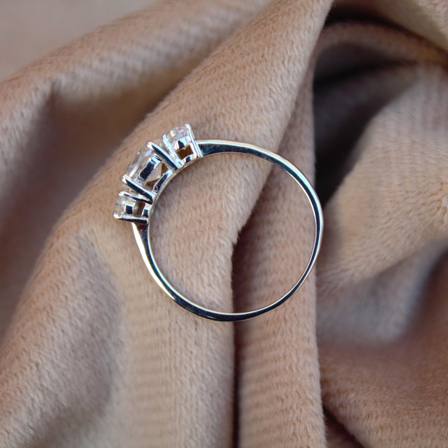 Oval Cut Moissanite Engagement Ring, 925 Sterling Silver Handmade Ring, Lightweight Prong Set Ring, Three Stone Ring, Perfect Gift for Women