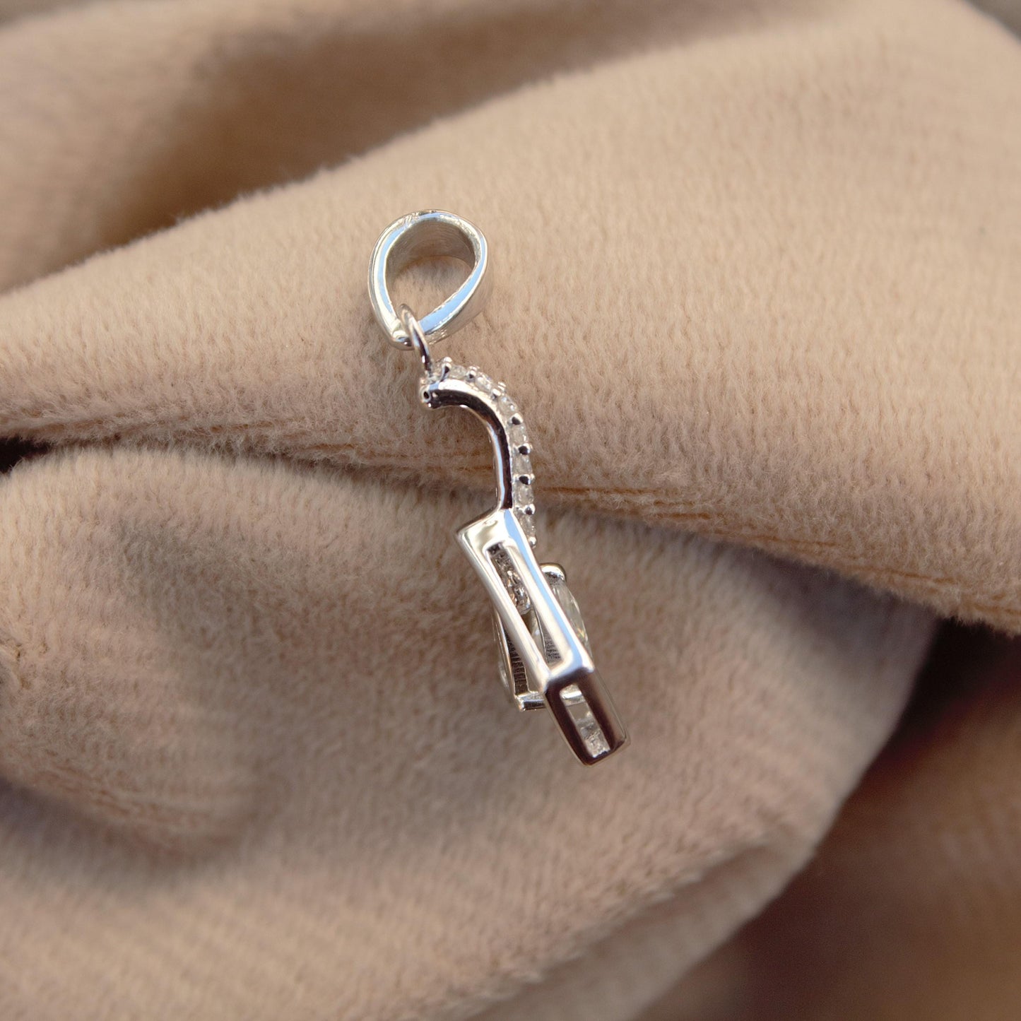 Pear Drop Moissanite Cut Stone Pendant, 925 Sterling Silver Unique Jewelry, New Arrival Pendant, Statement Dainty Pendant, Ready to Ship