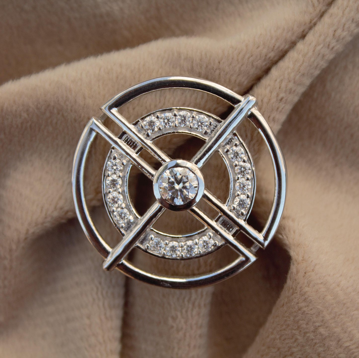 Vintage Moissanite Silver Pendant, 925 Sterling Silver Pendant, Handmade Pendant for Her, Round Shape Pendant, White Moissanite Jewelry Gift