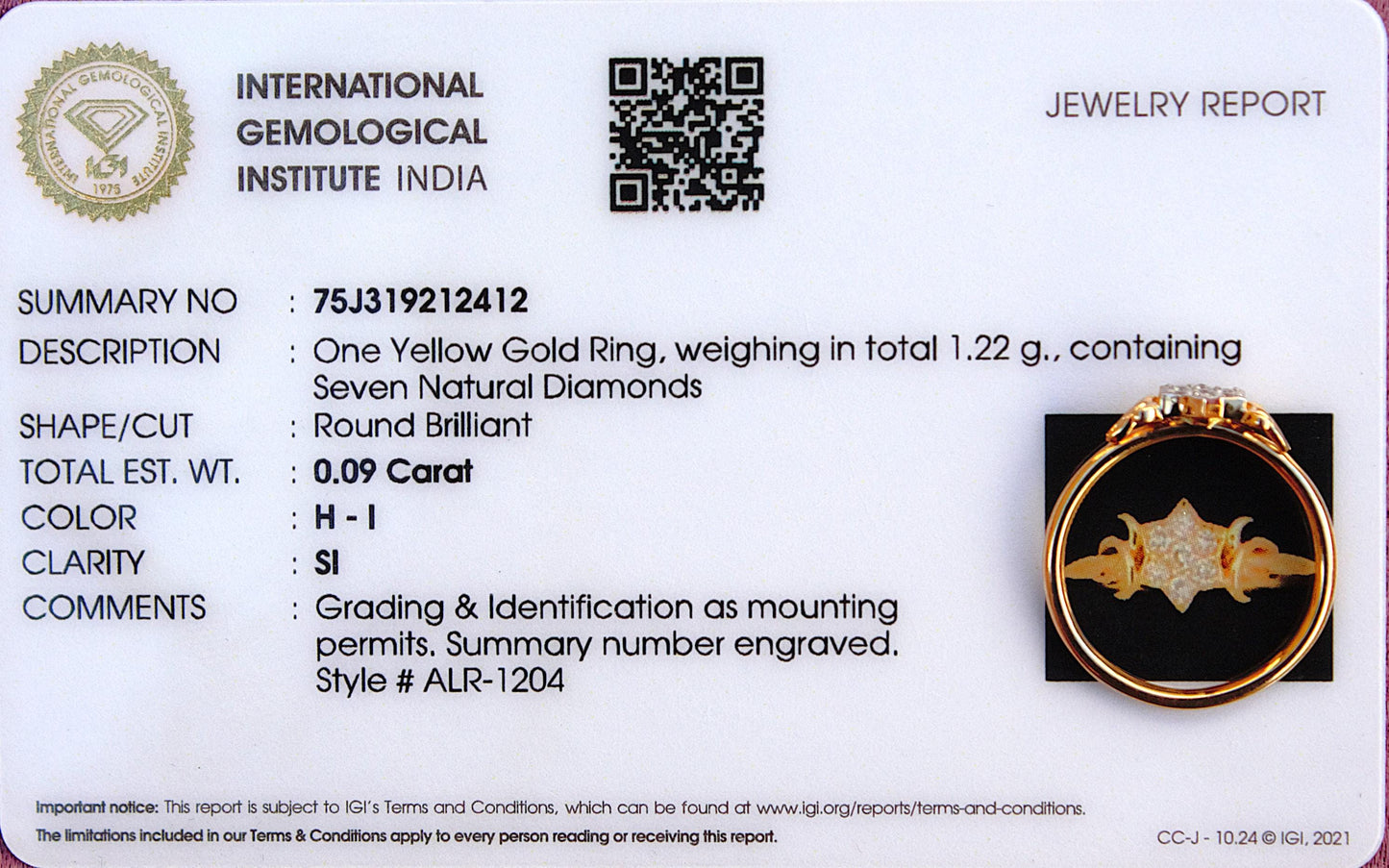 1.22 Gram 18K Solid Gold Ring, Natural Diamond Gold Jewelry, IGI Certified Diamond Jewelry, Half Cut Diamond Moon Ring For Special One