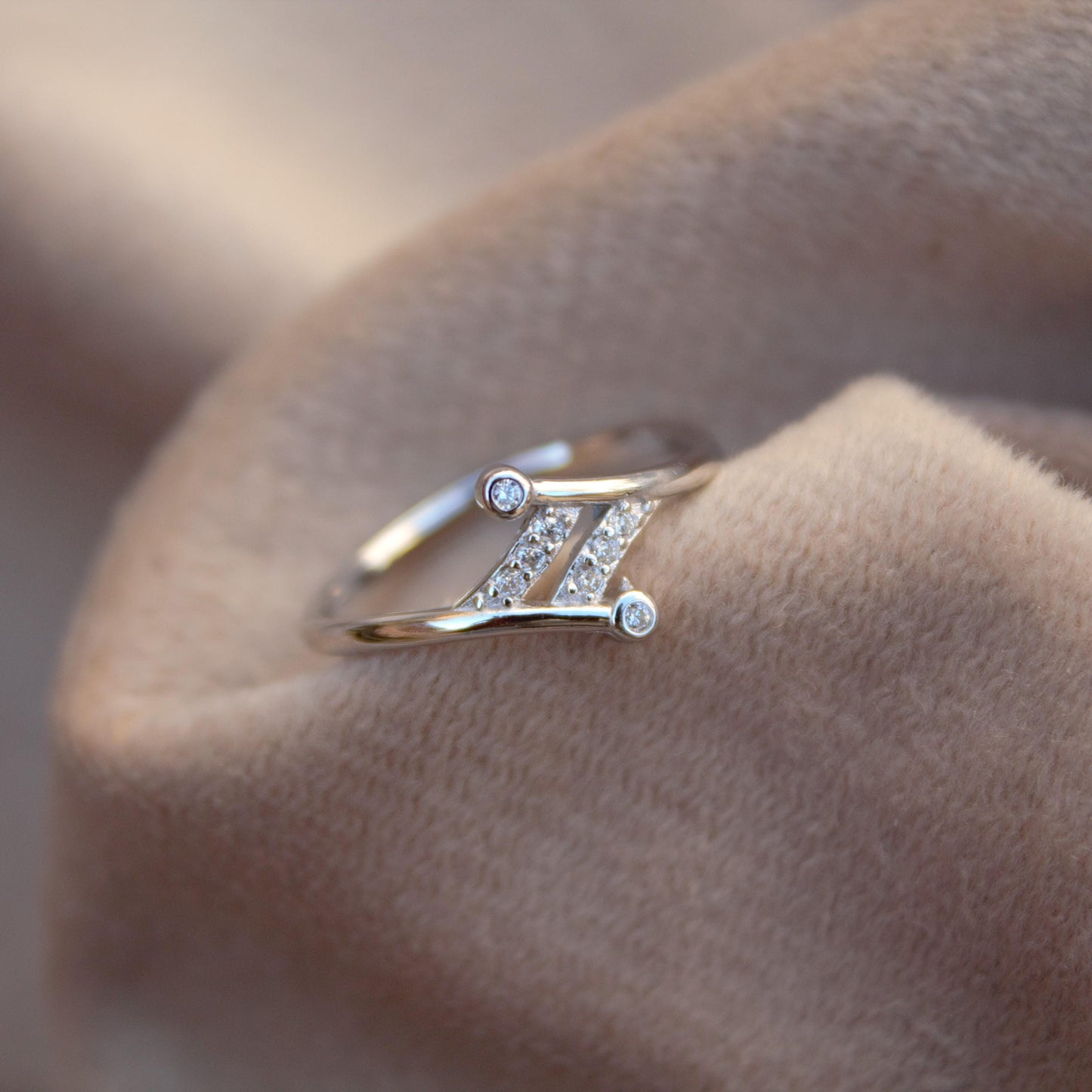 Sterling Silver Dainty Tiny CZ Ring, Stackable Ring for Women, 925 Silver CZ Jewelry, Silver Minimalist Thin Ring, Prefect Birthday Gift