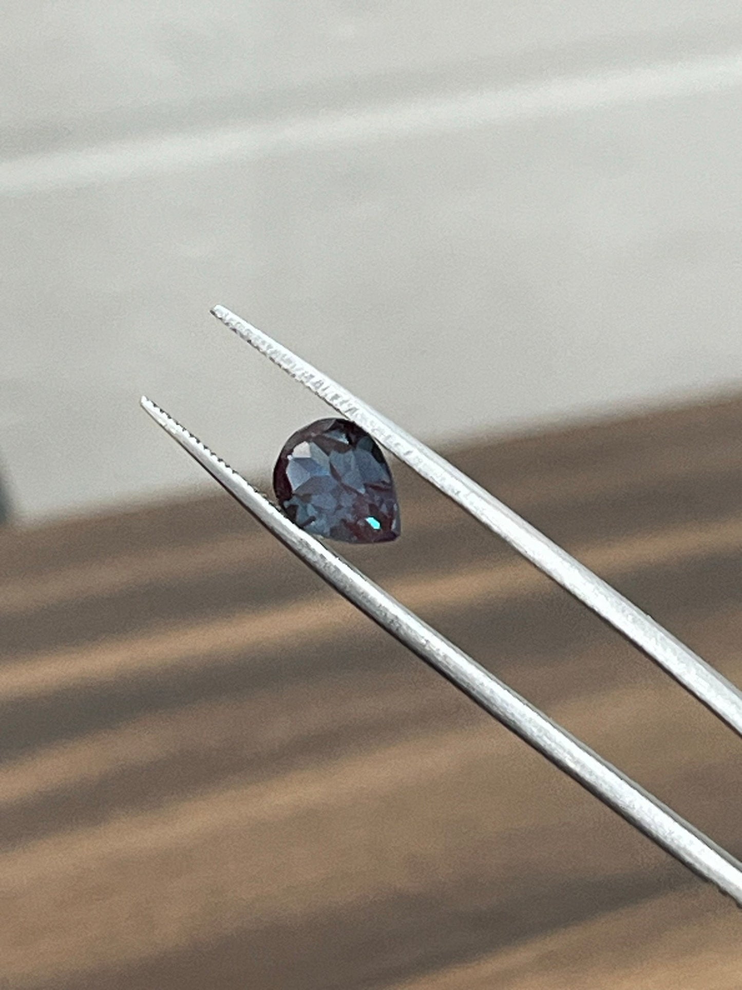 Color Changing Lab-Created Alexandrite Stone, Pear Cut Stone for Jewelry Making, 3X4mm to 10X14mm Sizes Available, Faceted Loose Stones