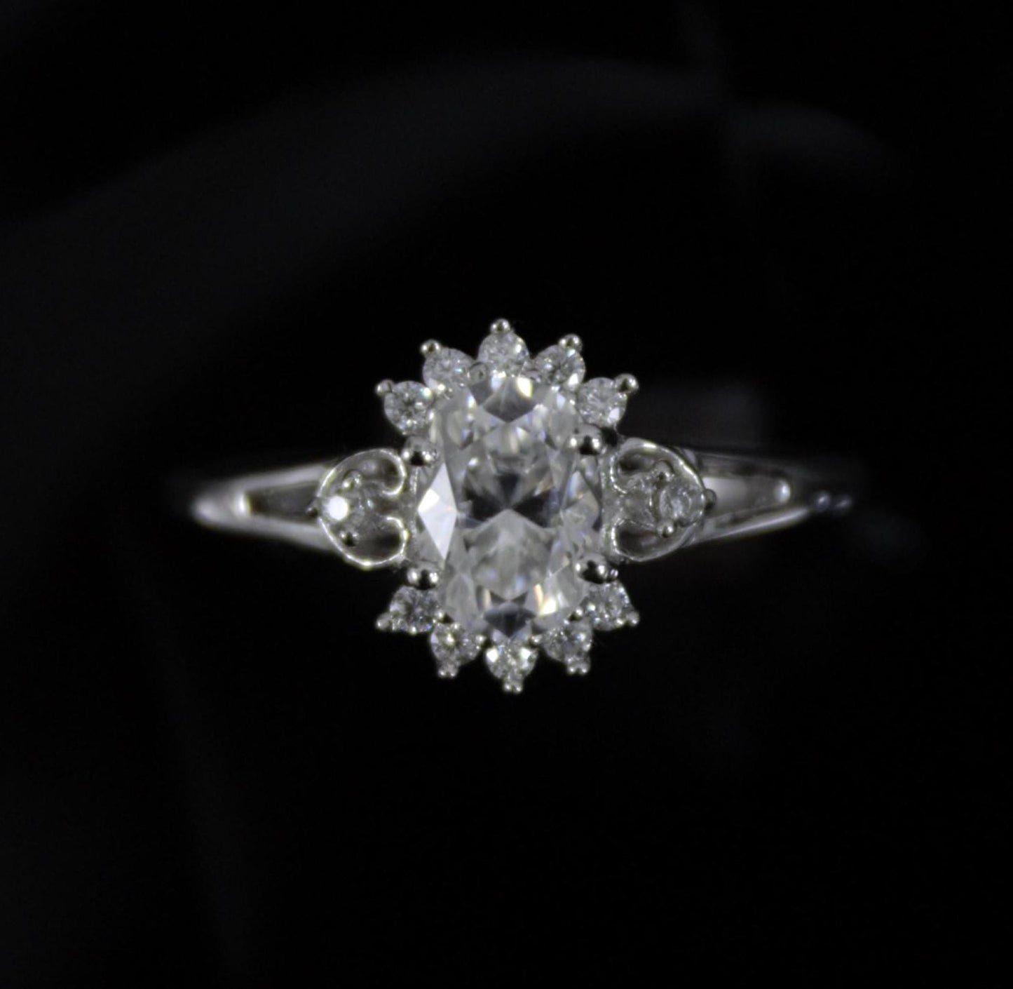 Cluster Moissanite Ring in 925 Sterling Silver, Statement Ring for Women, Solitaire Moissanite Silver Ring, Perfect Gift For Girlfriend