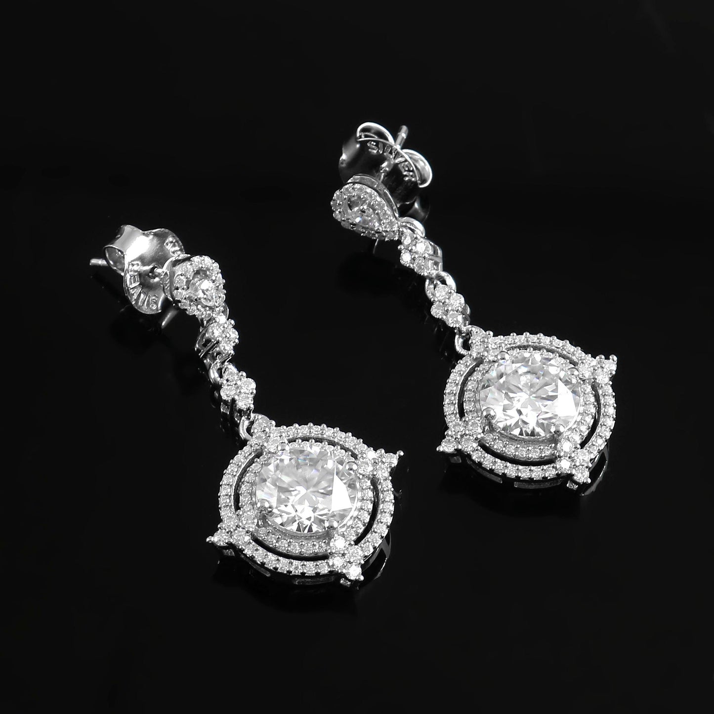 Lab Grown Diamond Earrings, Designer Earrings for Women, Lab Created Diamond Jewelry, Statement Gold Earrings, 10k, 14k White Gold Earrings