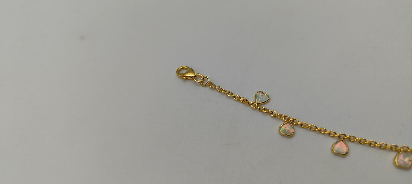 Opal Heart Necklace, Dainty Opal Jewelry, October Birthstone Necklace, 925 Sterling Silver Necklace for Women, Minimalist Necklace For Gift