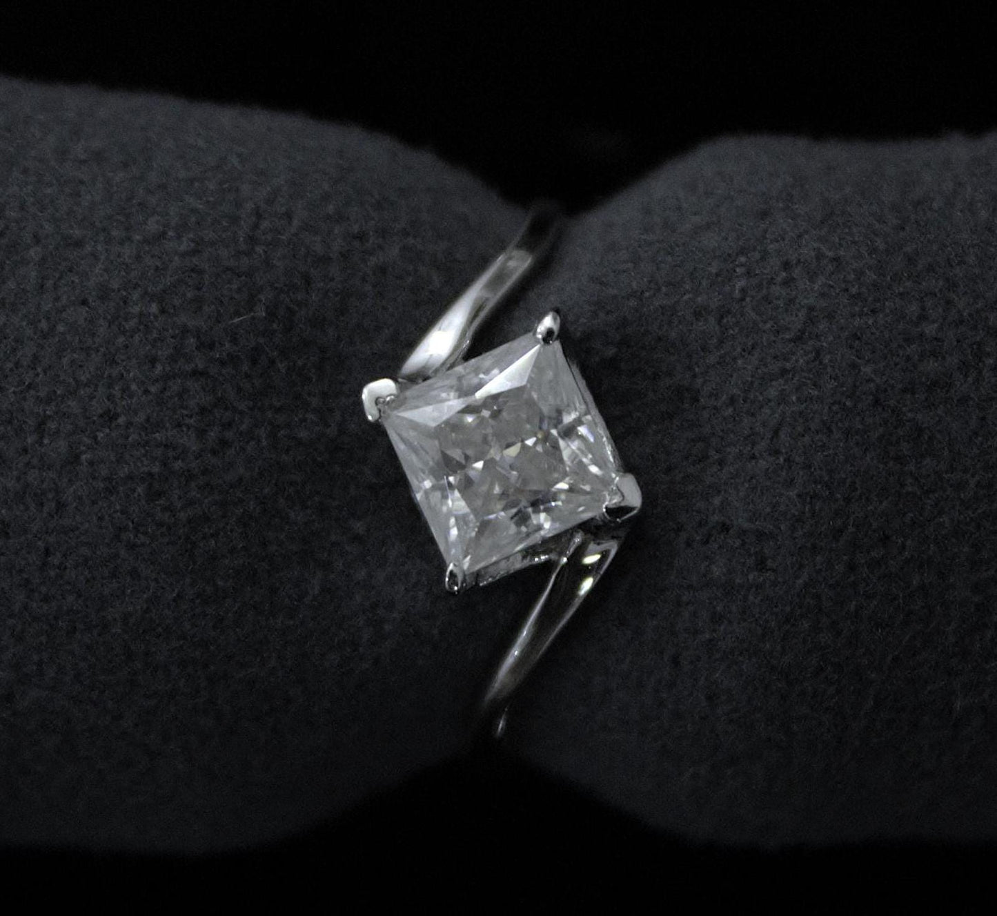 Princess Cut Moissanite White Stone Ring, 925Sterling Silver Ring, Handmade Jewelry, Square Shape Moissanite Ring, Colorless Moissanite Ring