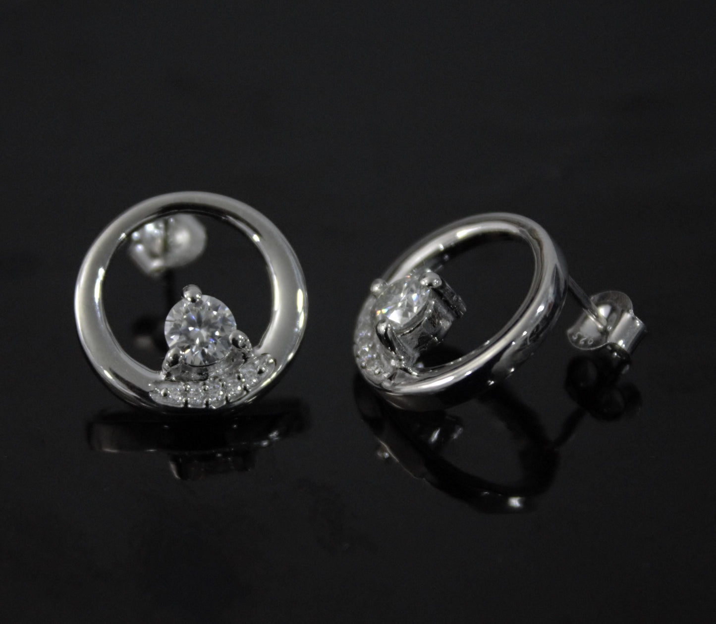 Round Moissanite Stud Earring for Women, Statement Stud Earring Silver, Round Cut Earrings, 925 Sterling Silver Studs, Perfect Birthday Gift