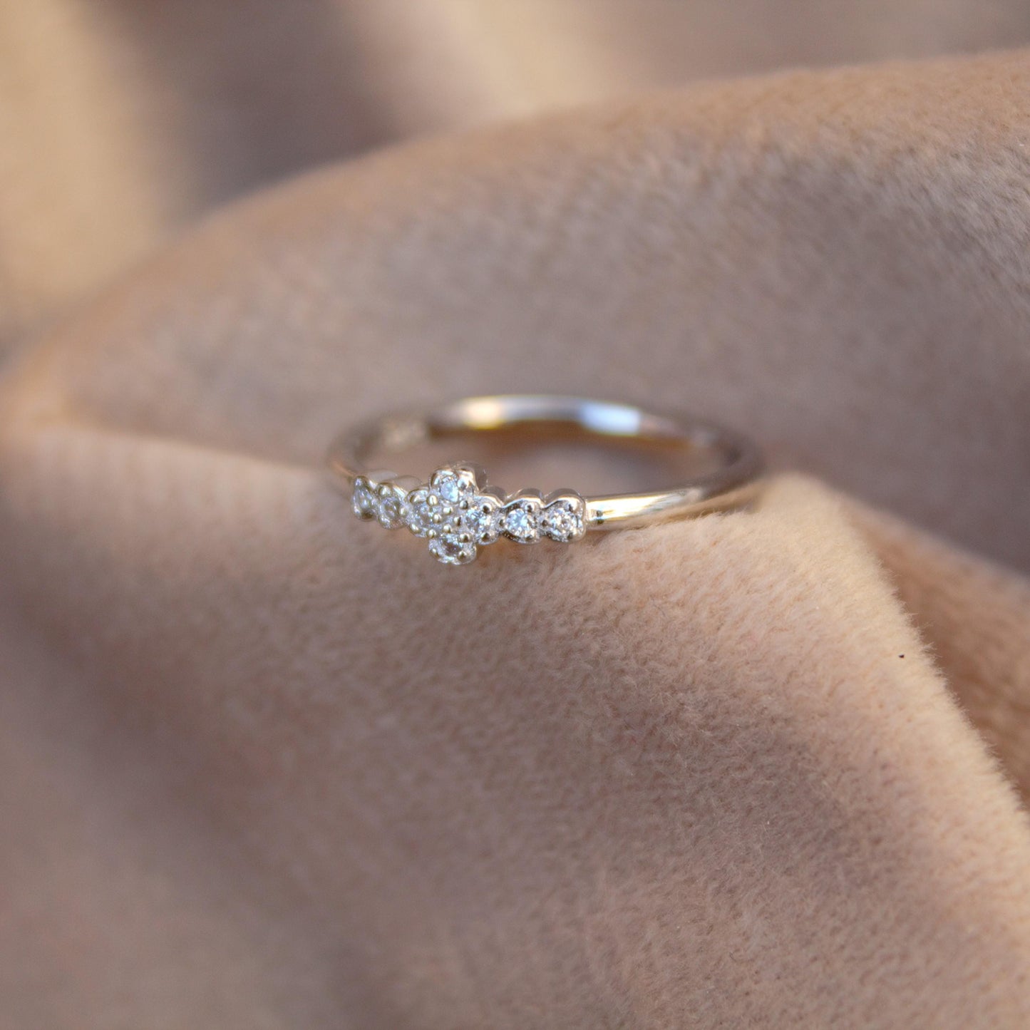 Women Engagement Ring, Art Deco Ring, Cubic Zirconia Silver Ring, 925 Sterling Silver Ring, Everyday Ring, Promise Ring, Delicate Ring Gift