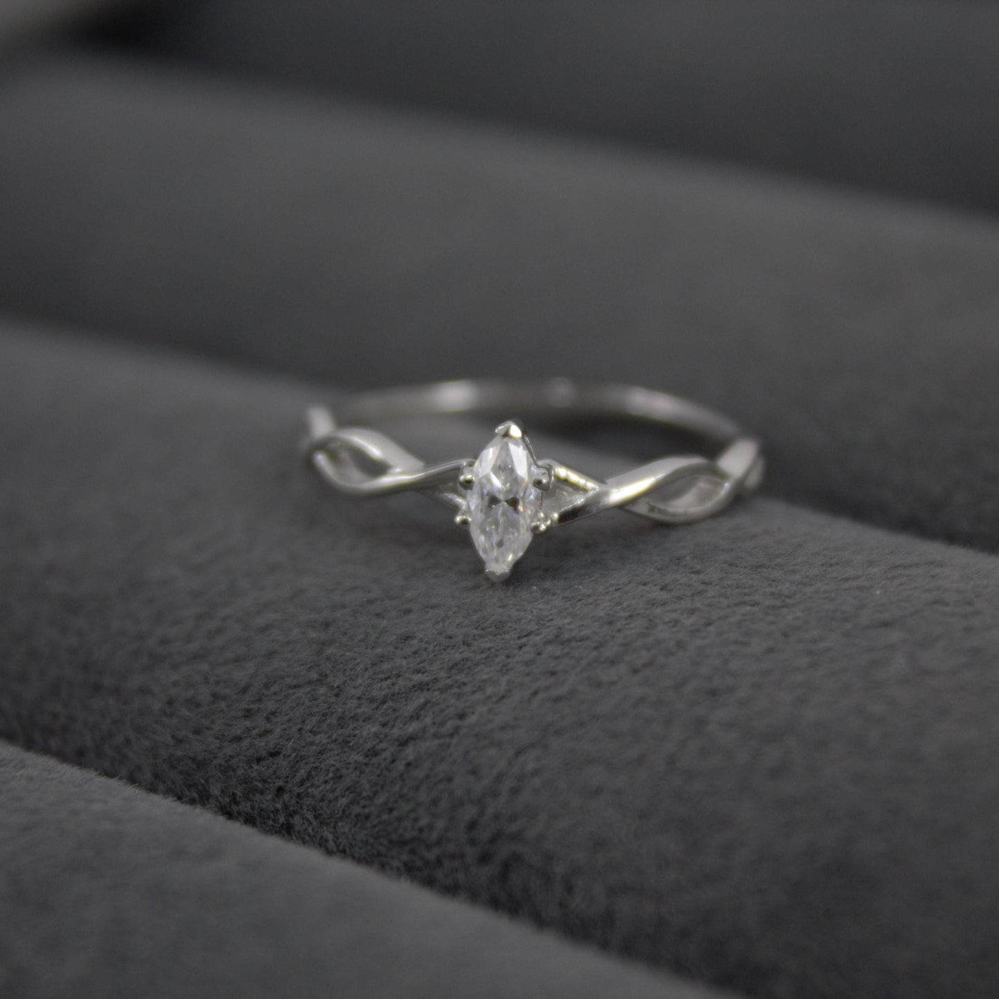 Marquise Cut Stone Moissanite Silver Ring, 925 Sterling Silver Ring, Minimalist Ring, Dainty Silver Ring, White Stone Ring, Gift for Her