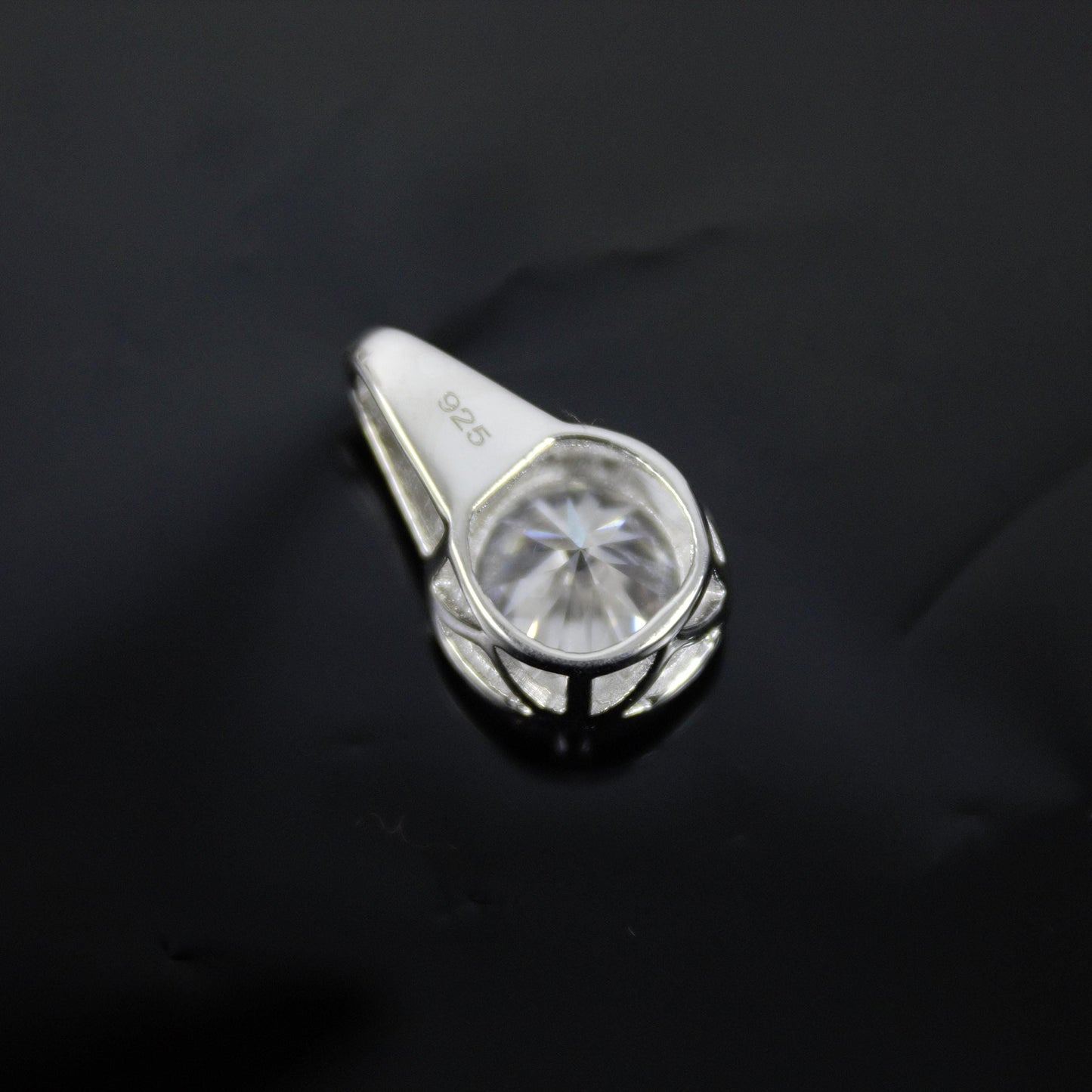 Round Moissanite Prong Set Solitaire Pendant, 925 Sterling Silver Jewelry, Everyday Wear Pendant, Perfect Anniversary Pendant, Ready to Ship