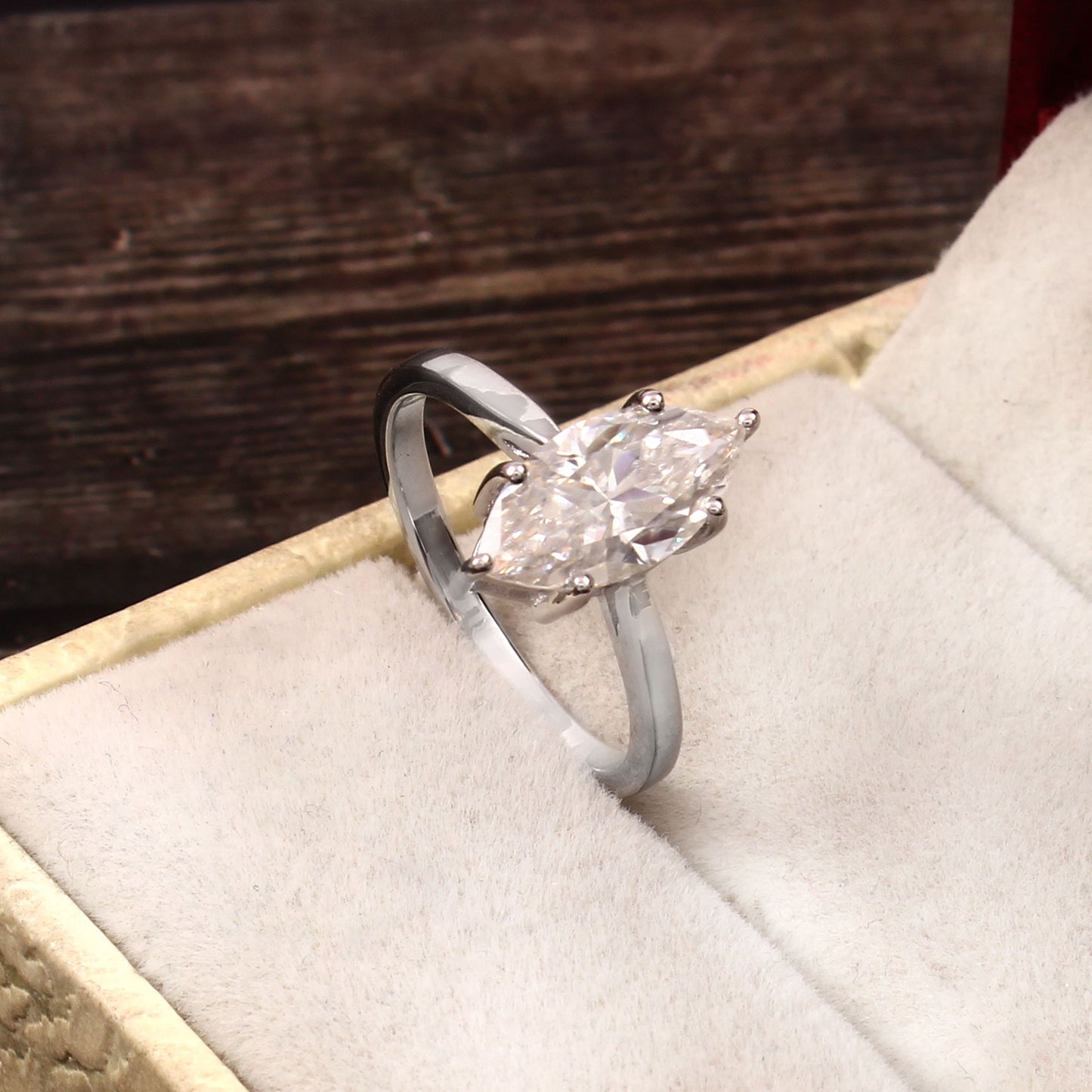 6 X 12 MM Marquise Gold Ring\ Designer Ethical Jewelry\ 10KT 14KT 18KT Gold Moissanite Ring\ Brilliant Cut Marquise Ring\ Gold Ring For Her