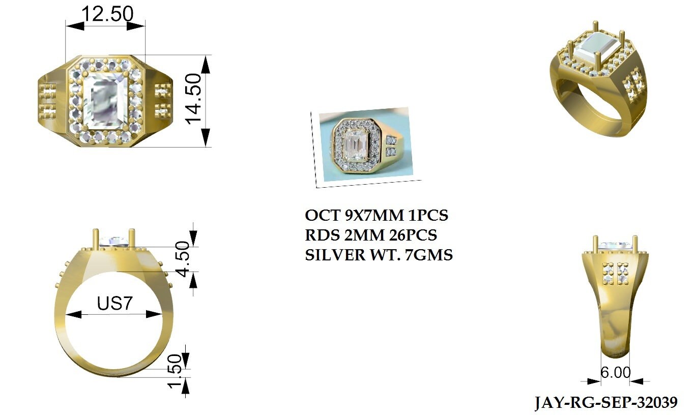 2.5 carat Lab Created Diamond Ring- Emerald Cut