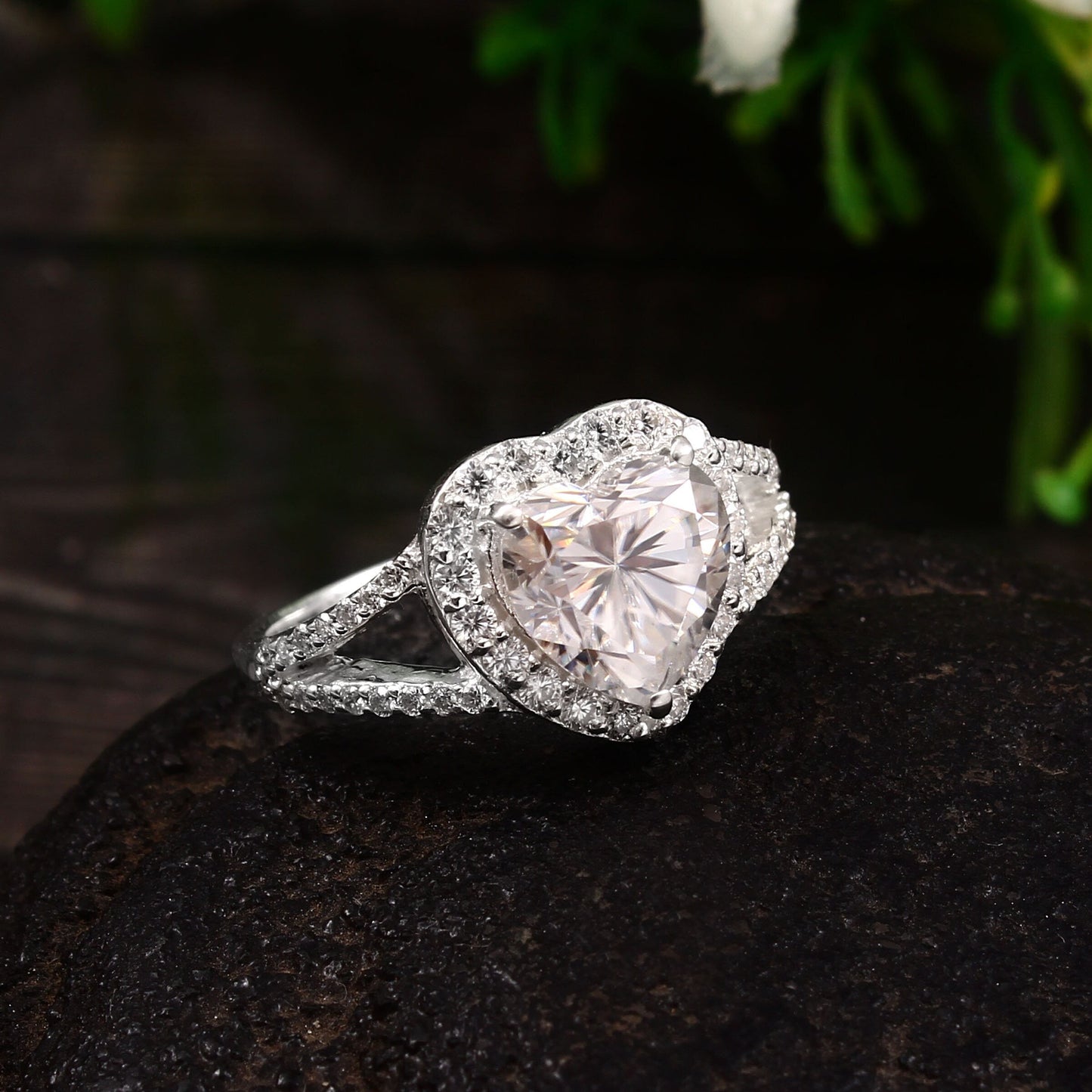 2 carat heart cut Lab Diamond Ring - Solid Gold ring