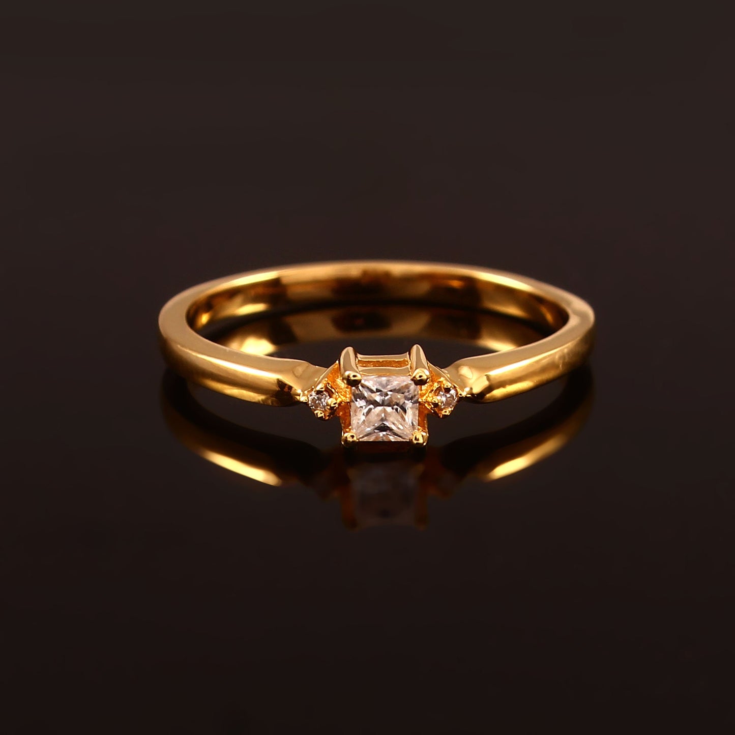 Dainty Moissanite princess cut Gold ring