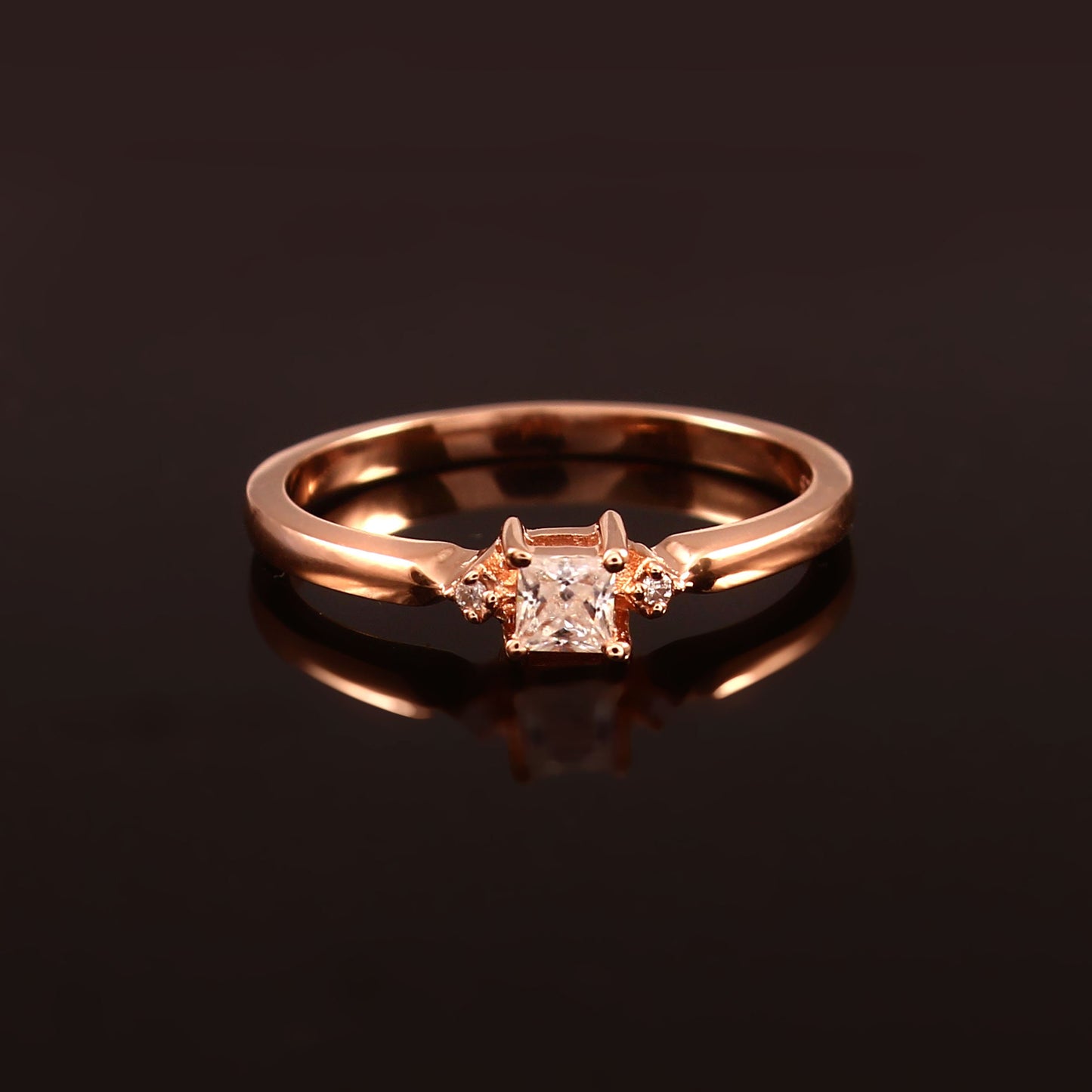 Dainty Moissanite princess cut Gold ring