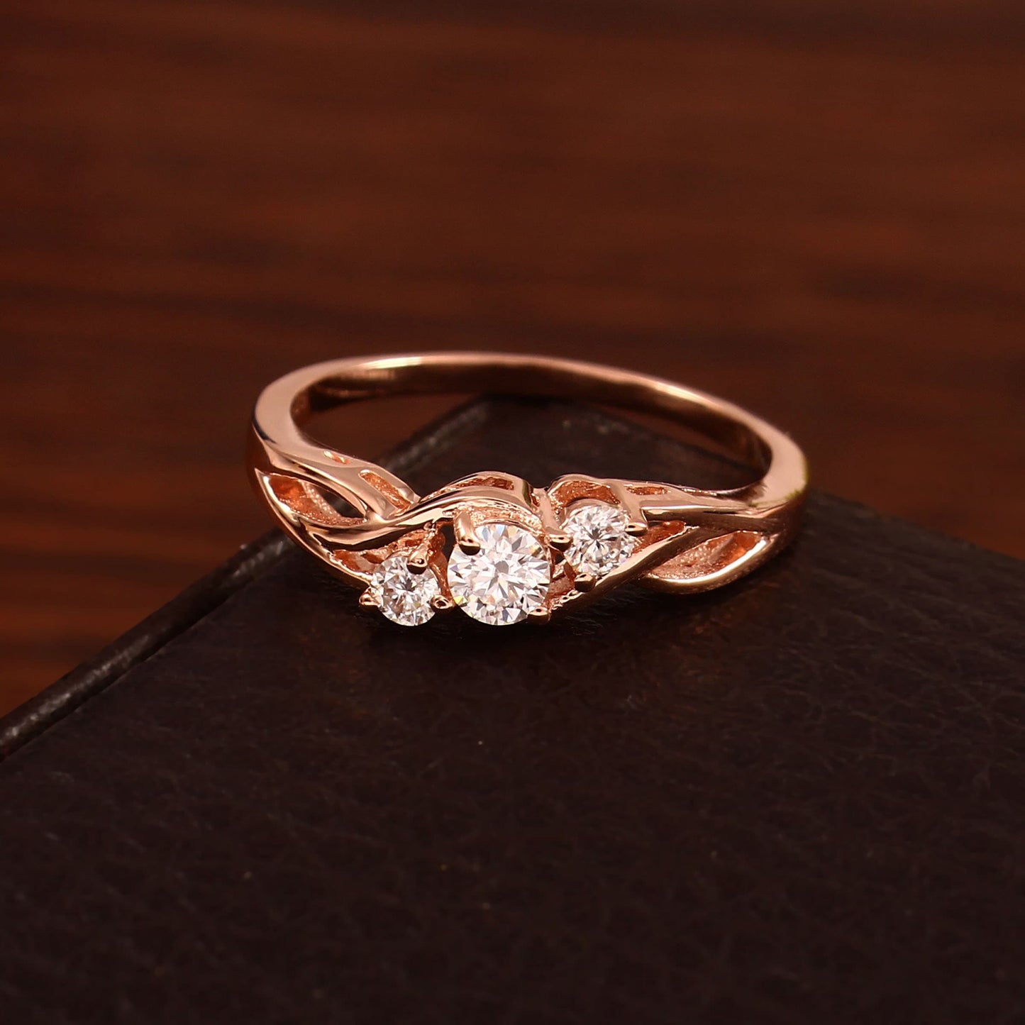 Dainty three stone Lab Grown Diamond Ring