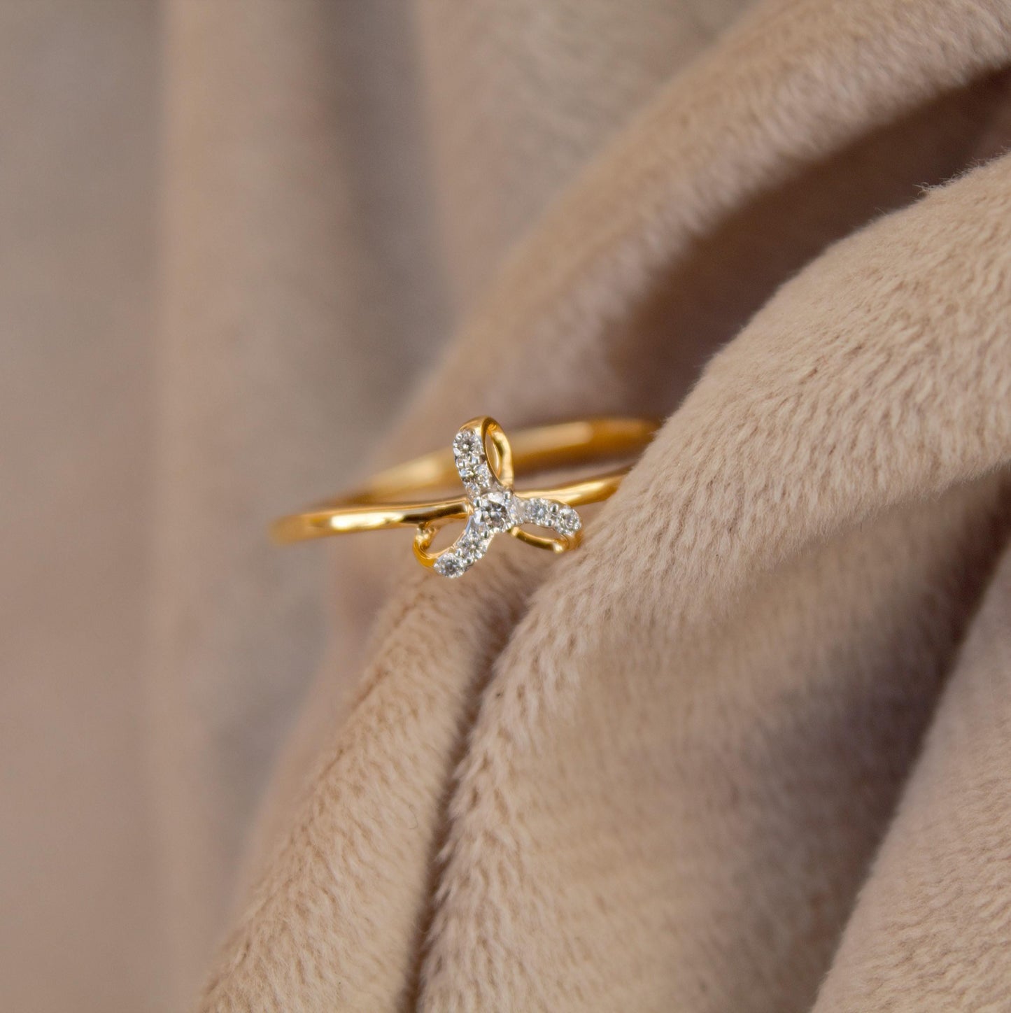 18K Real Gold Diamond Ring, H-I Color SI Clarity for Anniversary Gift, Seven Stone Natural Diamond Ring, Melee Natural Diamond Gold Ring