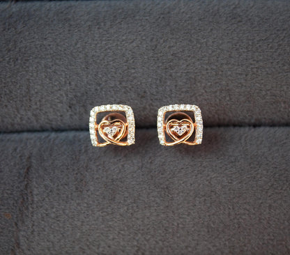 Certified Real Diamond Necklace Earrings Set, Gold Jewelry For Engagement, 18K Gold Necklace with Earrings, Perfect Anniversary Gift For Her