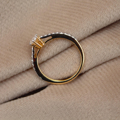 1 Carat Marquise Lab-Grown Diamond Ring, 14K Gold Ring, US 7 Custom Engagement/Wedding Ring, Statement Gold Ring, CVD/HPHT Diamond Ring