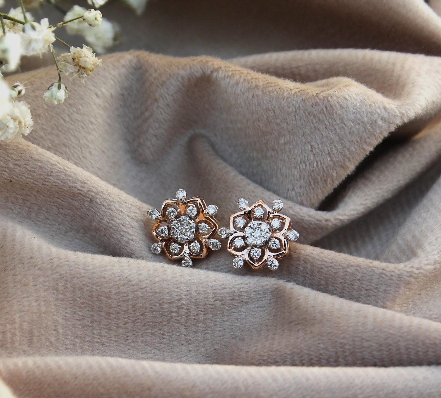 Natural Diamond Gold Jewelry For Anniversary Gift, 18K Real Gold Diamond Pendant Earring Set, IGI Certified Jewelry, Perfect Gift For Wife