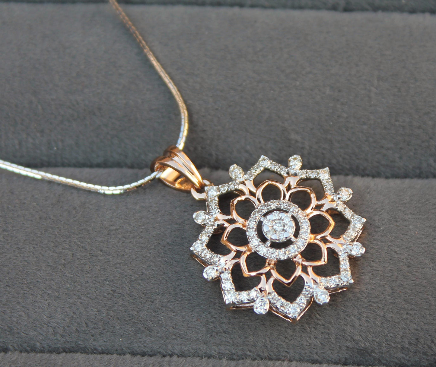 Natural Diamond Gold Jewelry For Anniversary Gift, 18K Real Gold Diamond Pendant Earring Set, IGI Certified Jewelry, Perfect Gift For Wife