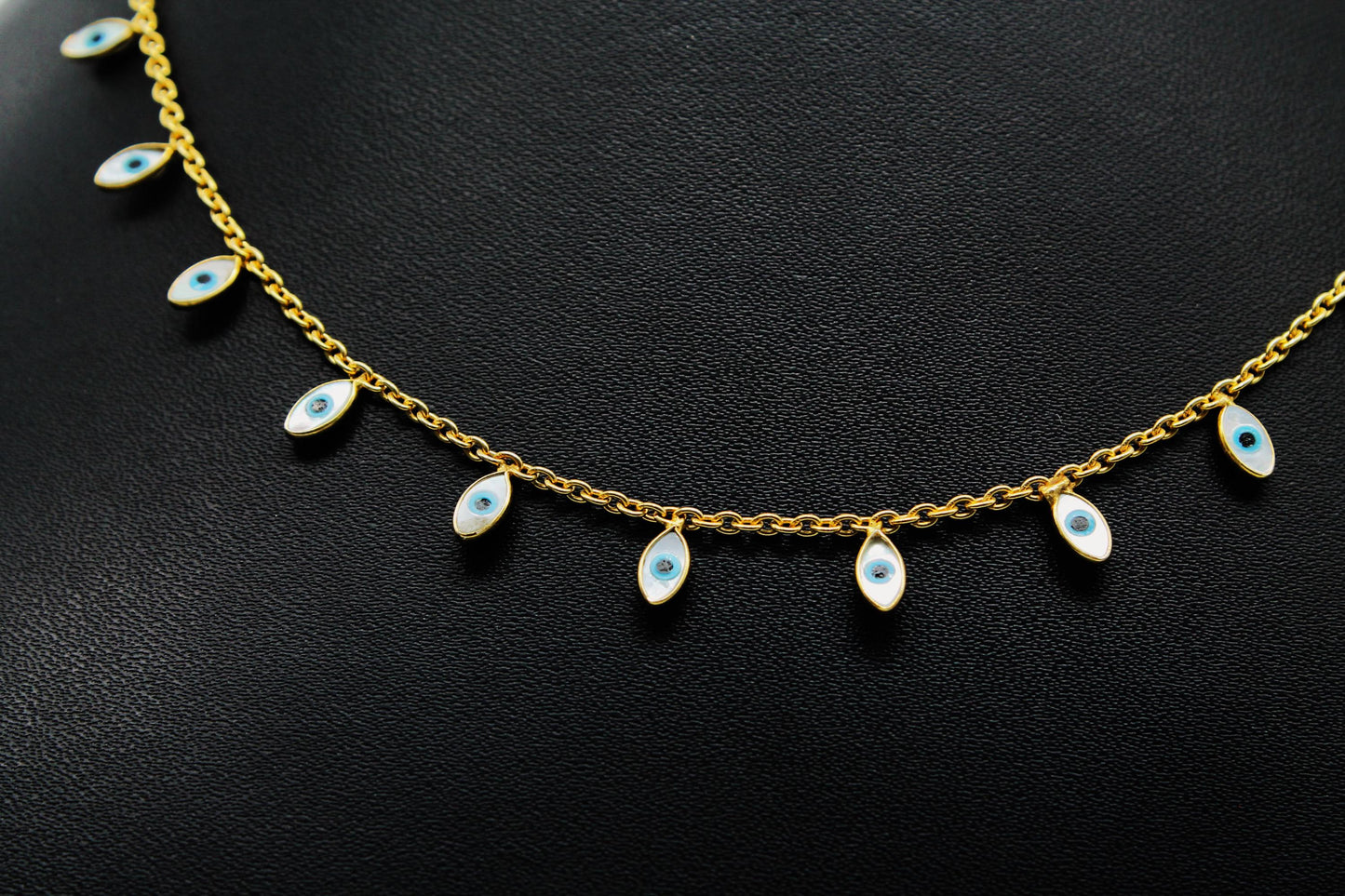 925 Silver Evil Eye Necklace, Silver Minimalist Necklace, Charm Necklace for Women, Handmade Dainty Necklace, Protection Necklace Gifts