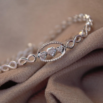 925 Sterling Silver Moissanite Bracelet, White Moissanite Jewelry for Her, 7.5 Inches Minimalist Bracelet, Designer Bracelet, Birthday Gift