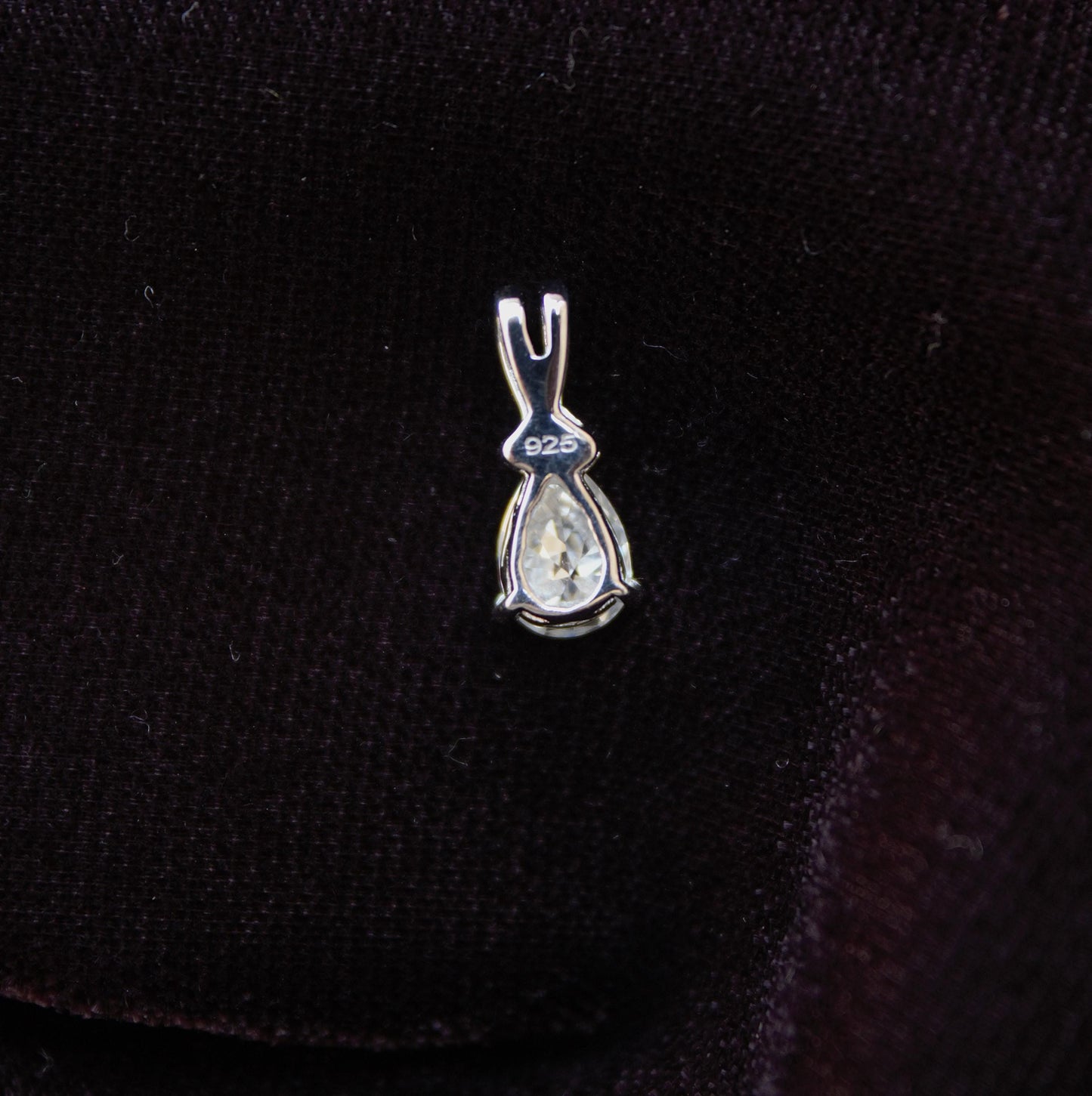 Teardrop Prong Set Moissanite Pendant, 925 Sterling Silver Handmade Pendant, Pear Cut Pendant for Chain, Minimalist Pendant for Bridesmaids