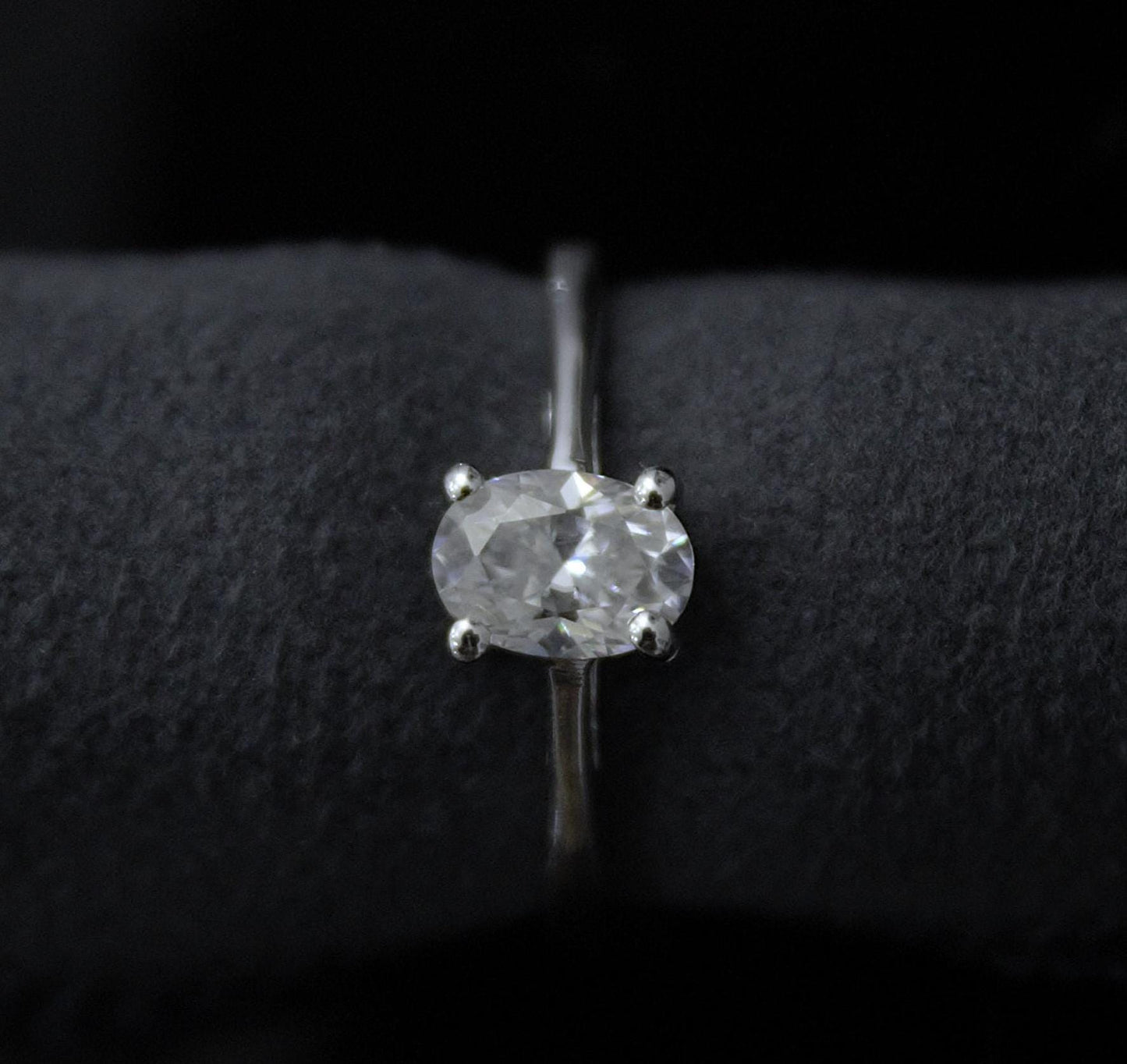 Oval Moissanite Solitaire Ring, 925 Sterling Silver Dainty Ring, Minimalist Ring for Women, Moissanite Travel Ring, Propose Ring for Her