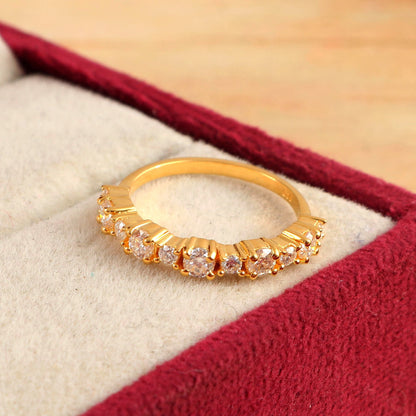 Half Eternity Wedding Band, Lab Grown Diamond Band, Gold Ring, Eternity Pave Diamond Band, Stacking Moissanite Band, Bridal Engagement Ring