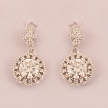 14K Gold Earrings, Lab Grown Diamond Earring, Push Back Earring, Solid White Gold Earrings, Statement Earrings for Bride, Wedding Earrings