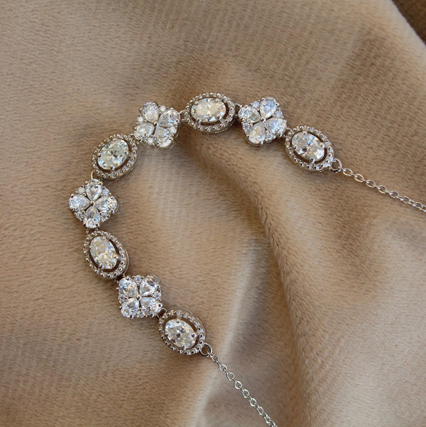 925 Solid Sterling Silver Moissanite Necklace, Minimalist Chain Necklace for Women, White Moissanite Jewelry, Handmade Silver Necklace Gift