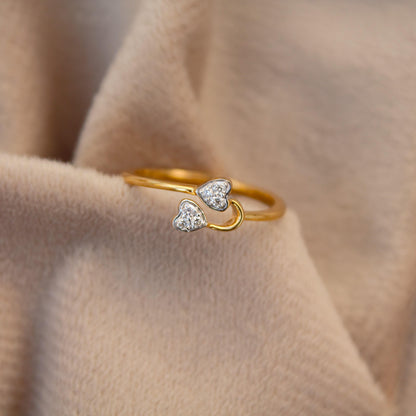 5 US Gold Ring, IGI Certified Diamond Jewelry, 0.04 Carat Natural Diamond Gold Ring, 18K Solid Gold Jewelry, Heart Diamond Gold Ring