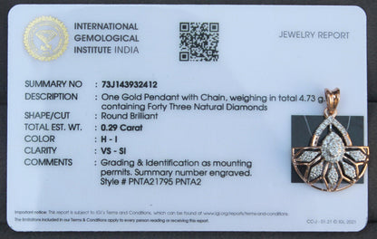 Real Diamond Necklace Earrings Set, 18K Gold Bridal Jewelry Set, Lightweight Gold Jewelry, Diamond Pendant with Chain, Gold Stud Earrings