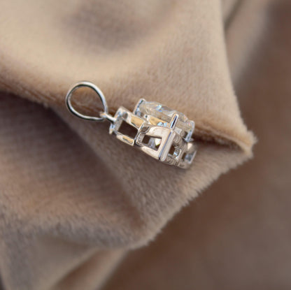 Trillion Cut Moissanite 925 Silver Pendant, New Arrival Jewelry for Her, Daily Wear Pendant, Minimalist Pendant for Chain, Dainty Jewelry