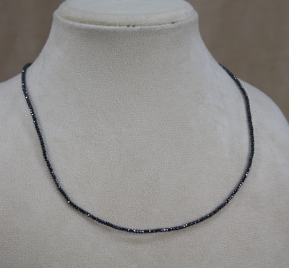 Beautiful Black Moissanite Necklace & Bracelet, 18k Solid Gold Necklace for Her, 16 inch Black Moissanite Necklace, Same Day Shipping