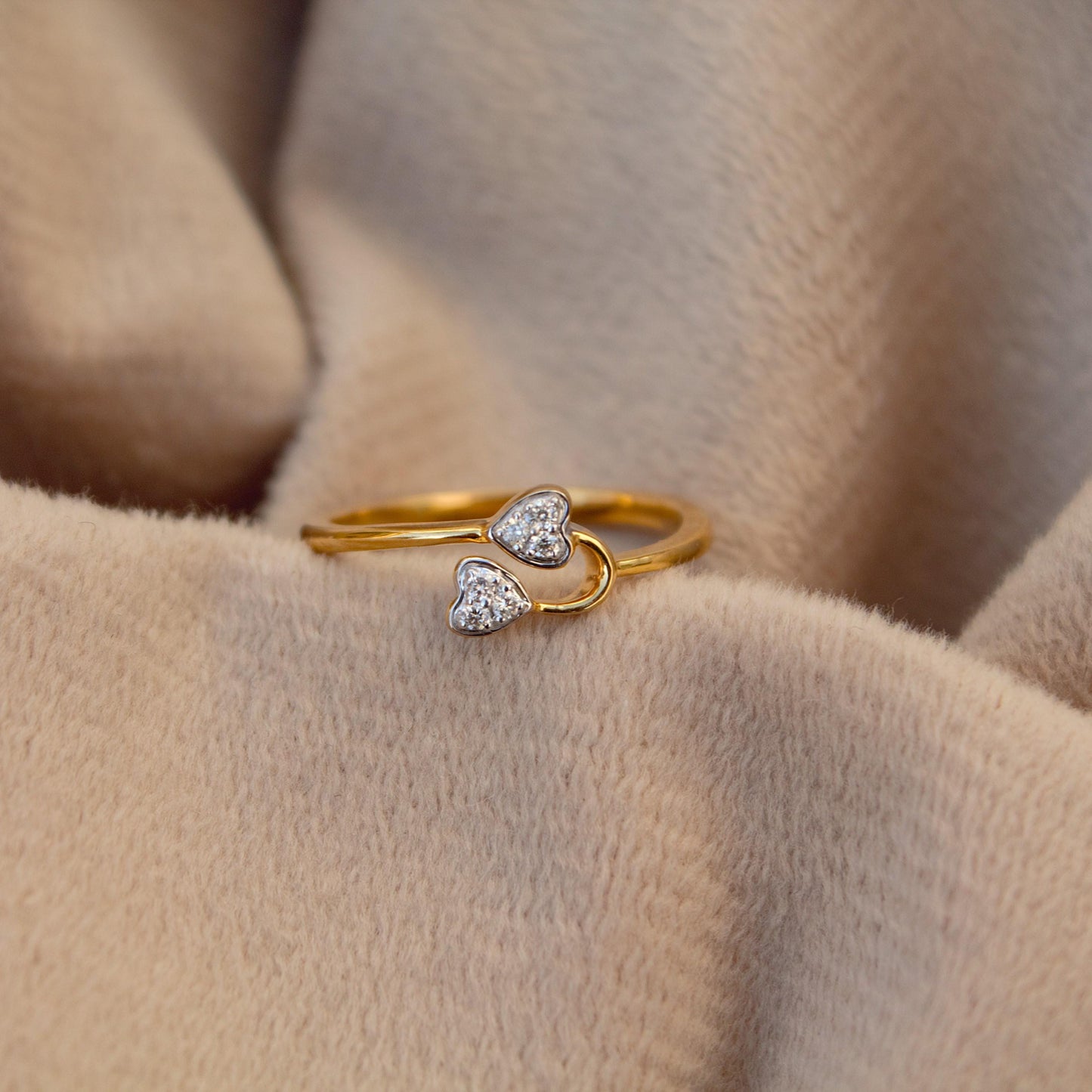 5 US Gold Ring, IGI Certified Diamond Jewelry, 0.04 Carat Natural Diamond Gold Ring, 18K Solid Gold Jewelry, Heart Diamond Gold Ring