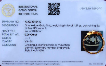 Natural Diamond Gold Jewelry, 4.5 US Dainty Gold Ring, 18K Real Gold Jewelry, IGI Certified Diamond Jewelry, Minimalist Gold Ring For Wife