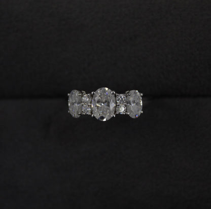 Oval Cut Solid Silver Ring, White Moissanite Jewelry, 925 Sterling Silver Moissanite Ring, Statement Travel Jewelry, Solitaire Ring for Her