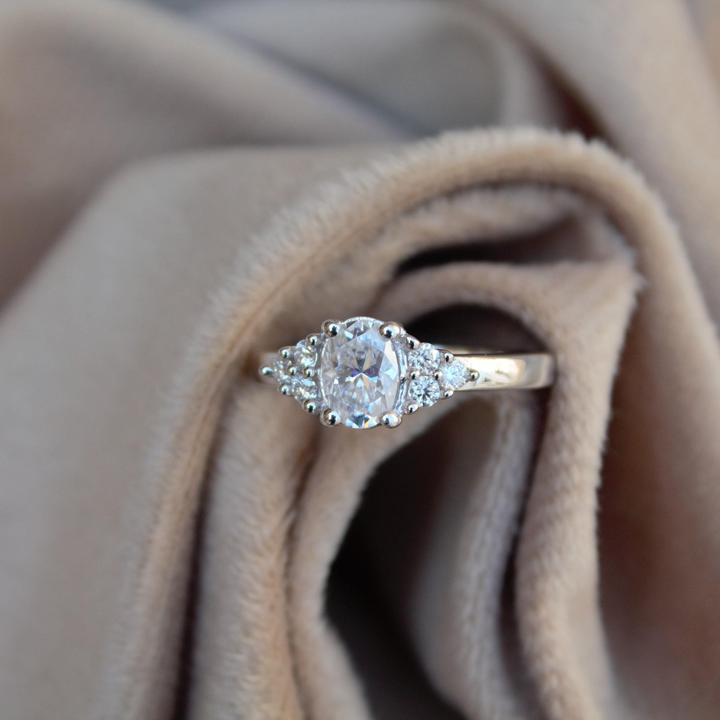 Solitaire Oval Moissanite Ring in 925 Sterling Silver, Dainty Silver Ring, Handmade Ring for Women, Classic Silver Ring for Anniversary Gift