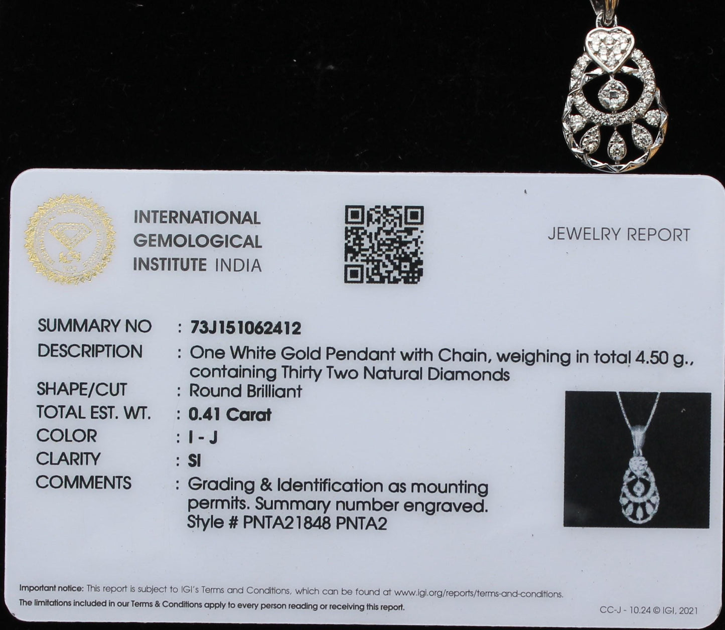 White Gold Diamond Earrings Necklace Set, 18K Gold Diamond Jewelry, IGI Certified Jewelry, Heart Shape Jewelry Perfect For Valentines Gift