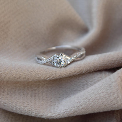 Silver Moissanite Dainty Ring for Wedding Gift, White Stone Ring, Designer Minimalist Ring, Moissanite Jewelry, Perfect Gift for Bridesmaids