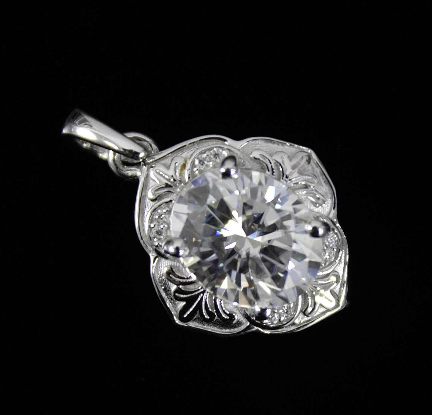 Vintage Style Moissanite Charm Pendant, 925 Sterling Silver Dainty Pendant, Oval Cut Moissanite Pendant for Women, Designer Jewelry Gift