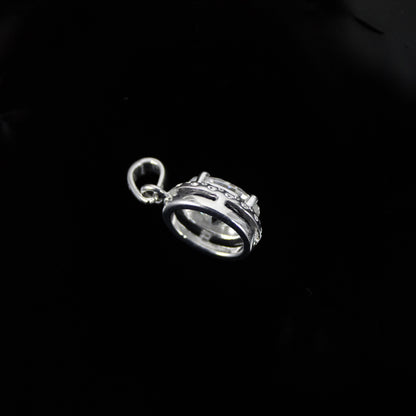 Moissanite 925 Sterling Silver Pendant, Oval Cut White Stone Pendant for Men and Women, Minimalist Pendant for Chain, Silver Charm Pendant